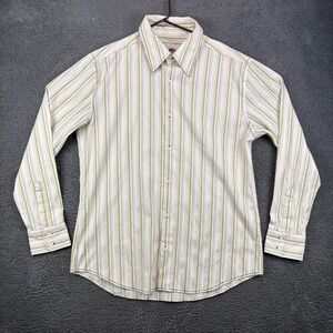 La Haina Mens XL Striped Button Down‎ Shirt Cotton Nylon Spandex Long Sleeve